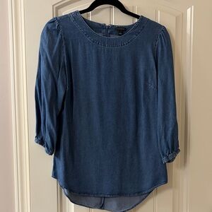 Ann Taylor Blue Denim Blouse